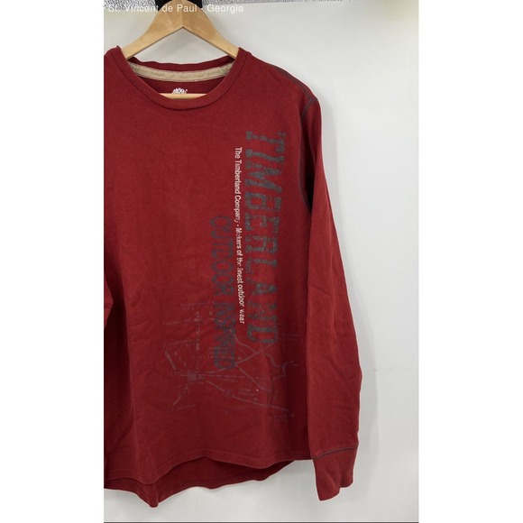 Timberland Red Pullover Knit 100% Cotton Sweater Men's M Outdoor Inspired - Picture 2 of 7